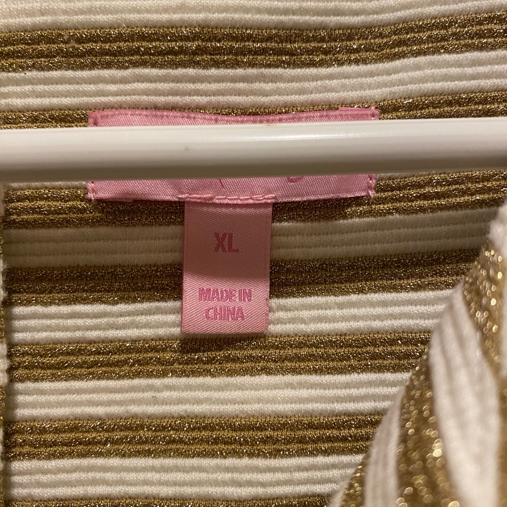 Lilly Pulitzer Tan and White Striped Mini Dress - Picture 10 of 14